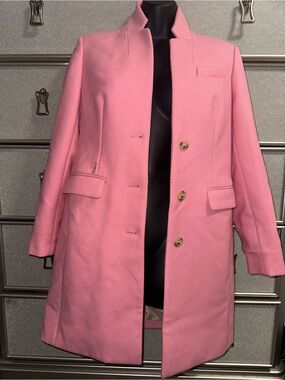 J. Crew Pink Single-Breasted Wool Coat